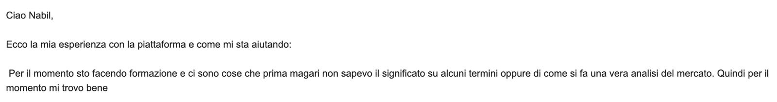 Testimonianza Cliente